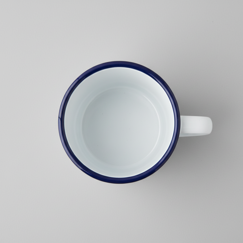 Emaille-Tasse Ansicht von oben