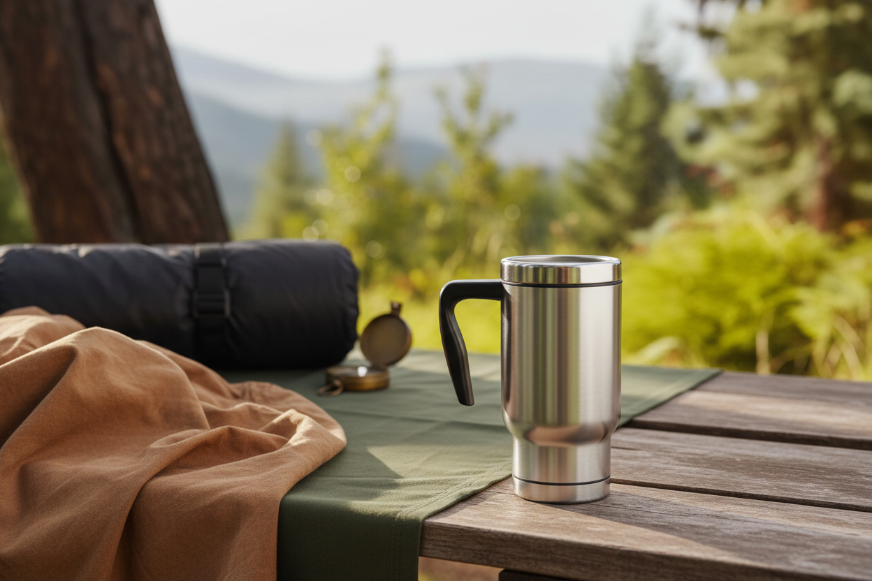 Silberner Thermobecher Outdoor